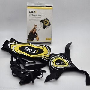 SKLZ Hit-N-Serve Volleyball Trainer Black Yellow Solo Practice Training Aid Used